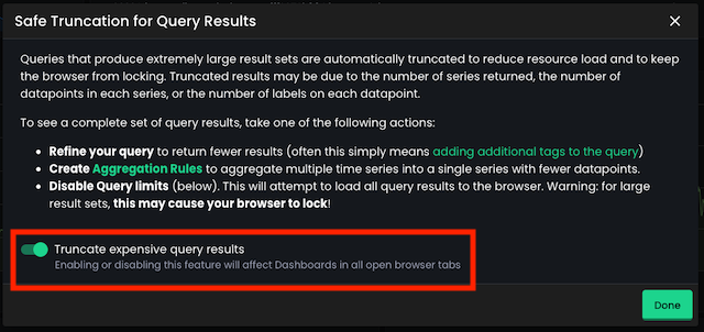 query truncation options